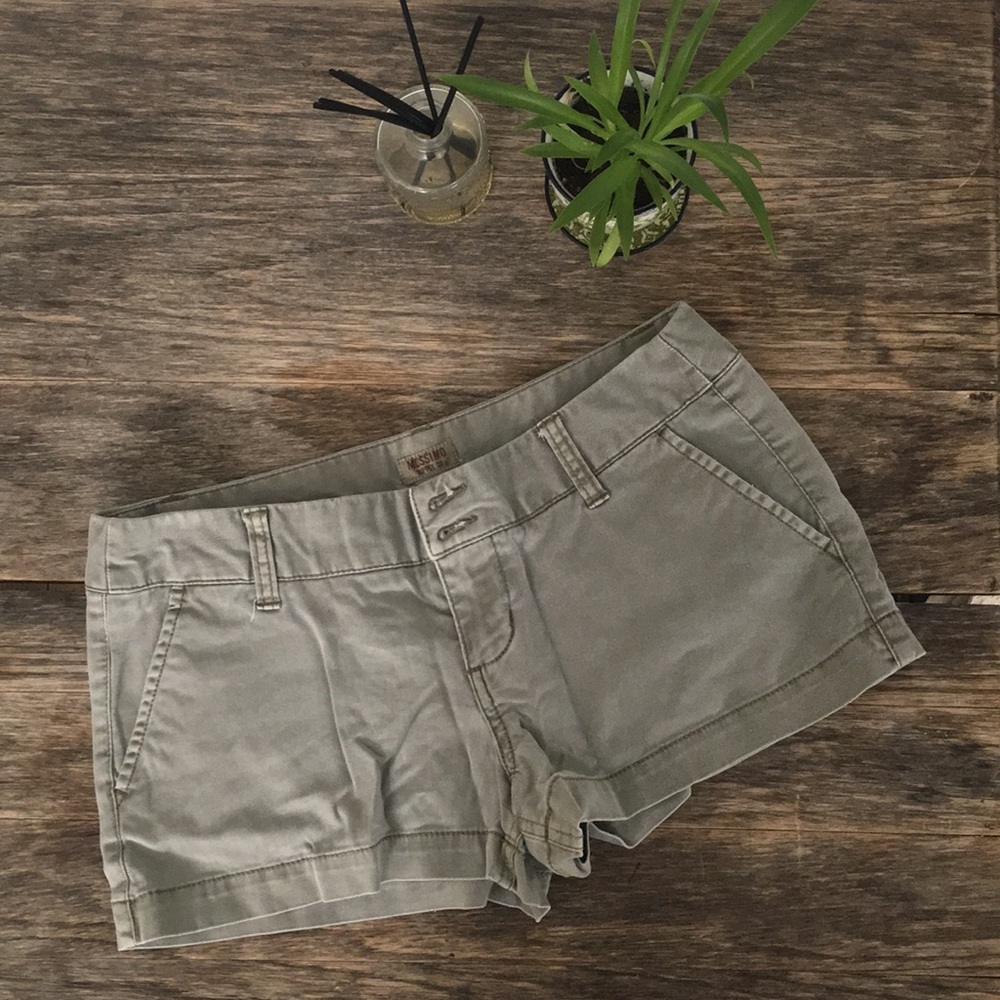 Green Cotton Shorts